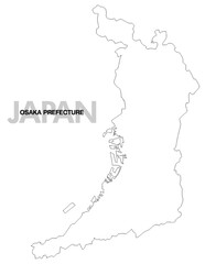 大阪府の白地図