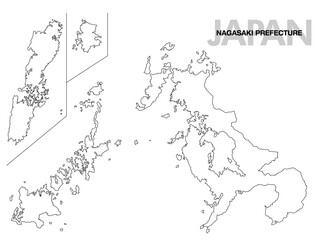 長崎県の白地図