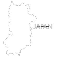 Obraz premium 奈良県の白地図
