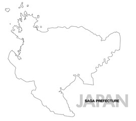 佐賀県の白地図