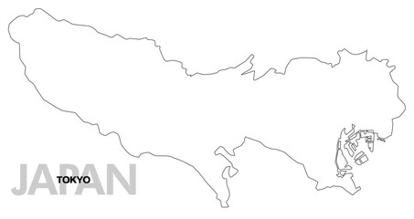 東京都の白地図