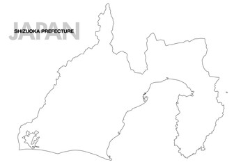 Fototapeta premium 静岡県の白地図