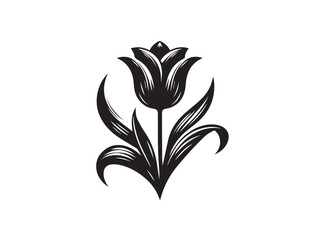 Tulip Silhouette Vector Design