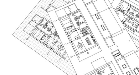 residential architecture sketch project plan concept