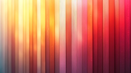 Vertical wooden planks in gradient hues of orange to red