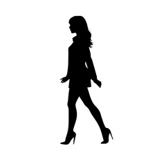 woman walking silhouette