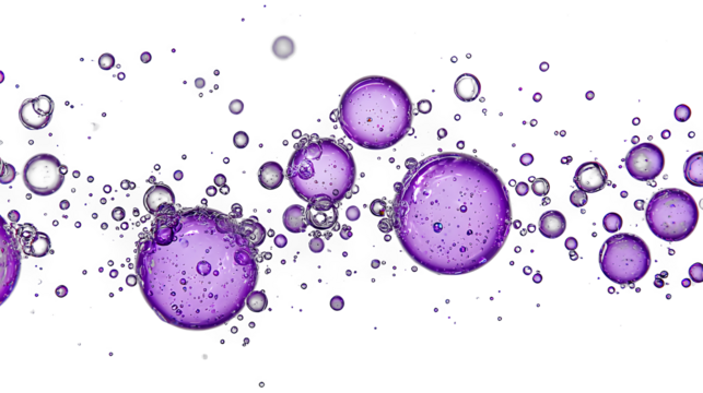 purple bubbles in water on a transparent background, PNG image, PNG file, Generative art.