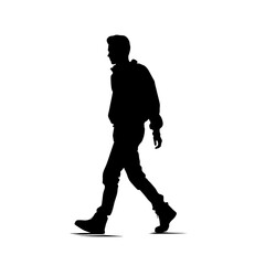 a man walking silhouette