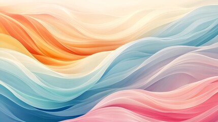 Obraz premium Soft pastel waves create a soothing abstract background illustration