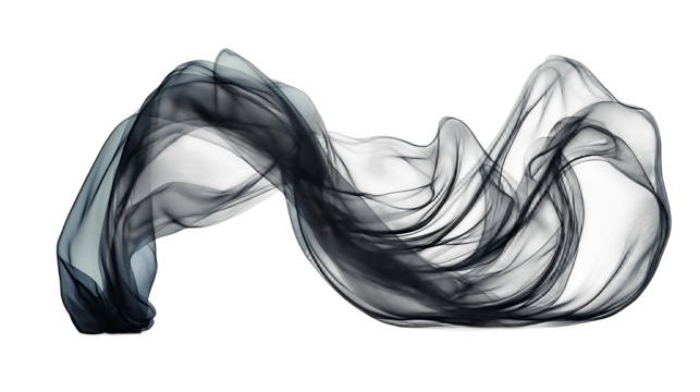abstract figure in the wind on a transparent background, PNG image, PNG file, Generative art.