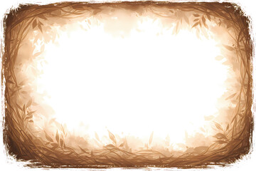 Brown floral frame autumn leaves border, sepia tones rustic texture botanical illustration, seasonal backdrop muted colors romantic earthy palette.