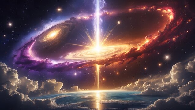 Many galaxy in a spece look attractive generated with ai