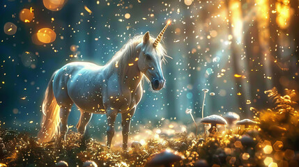 Enchanted Unicorn in a Magical Forest