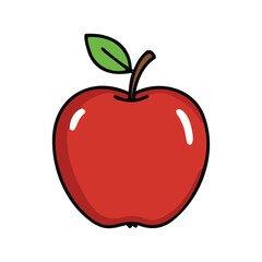 Fototapeta premium Red Apple with Leaf