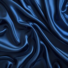 Obraz premium The background is created using a silk navy blue fabric with ripples.