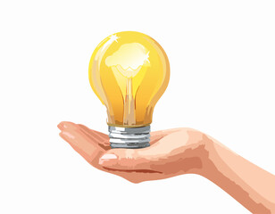Innovation and energy concept of hand hold a light bulb