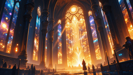 Fototapeta premium anime wallpaper surreal illustration background..