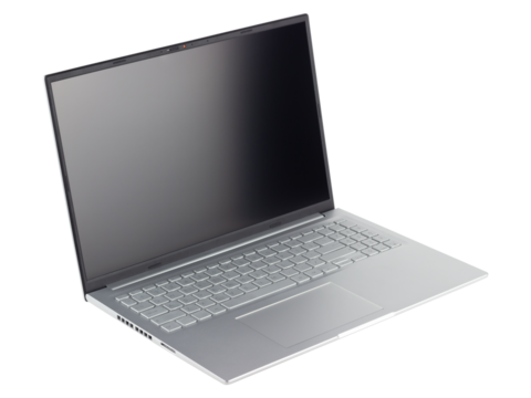 laptop, notebook with blank screen, isolated from background