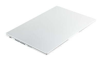 closed laptop isolated from background