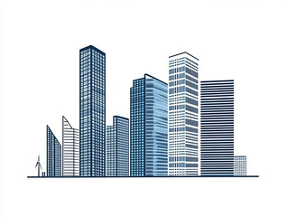 Obraz premium Modern building cityscape perspective urban environment architectural illustration