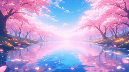 Obraz premium anime wallpaper surreal illustration background..