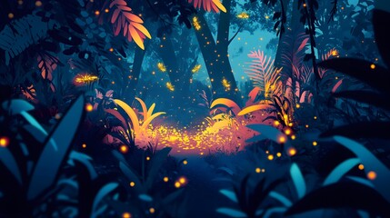 Radiant Night in an Enchanted Forest