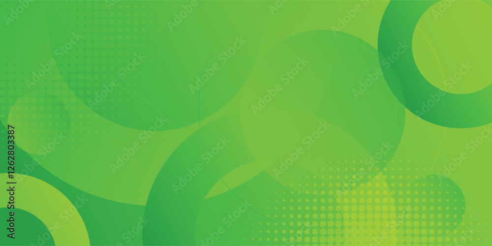 Poster abstract green background with circles. dynamic shapes composition. eps10 vector