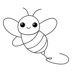 Simple Bee Line Art Illustration