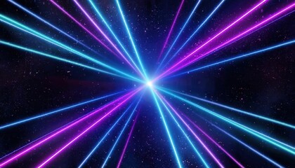 neon laser beam crossing in deep space with glowing blue and pink light streaks, futuristic abstract energy background

