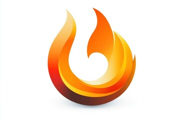 Flame logo design with vibrant orange and yellow colors on white background