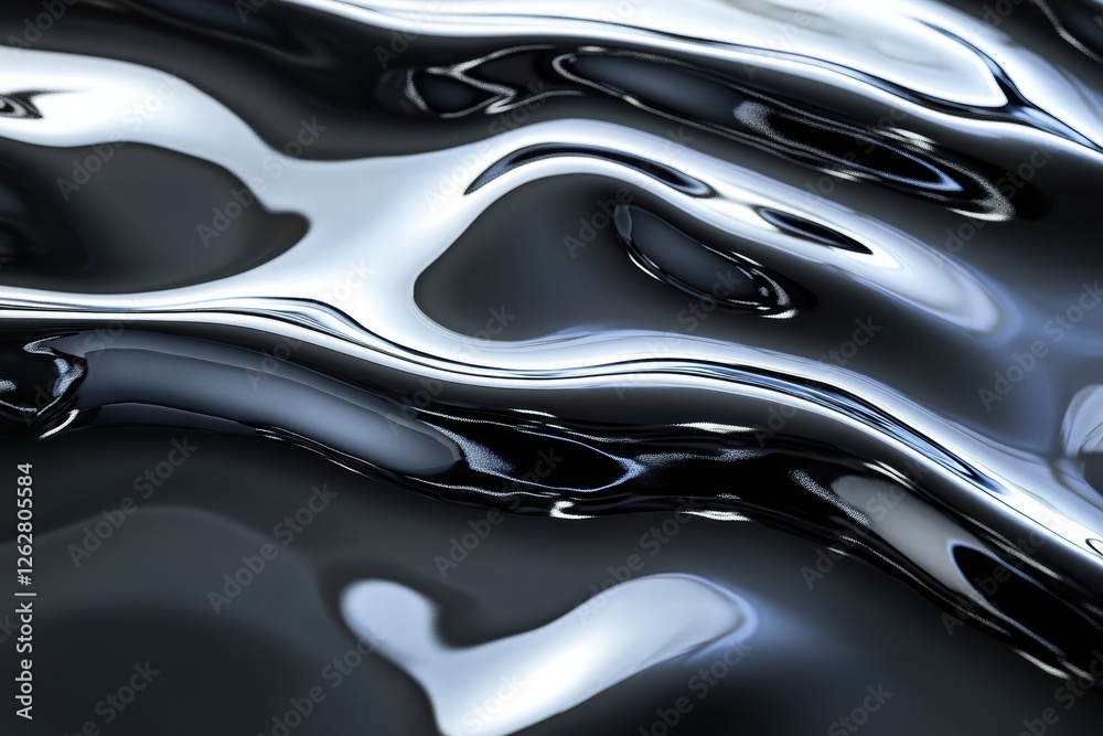 Poster reflections on a glossy surface create cool tones and dynamic patterns