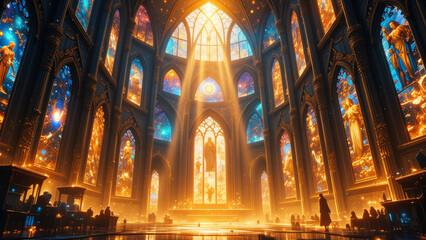 Obraz premium anime wallpaper surreal illustration background..