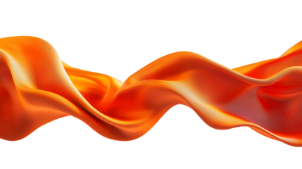 orange waves of fire and smoke on a transparent background, PNG image, PNG file, Generative art.