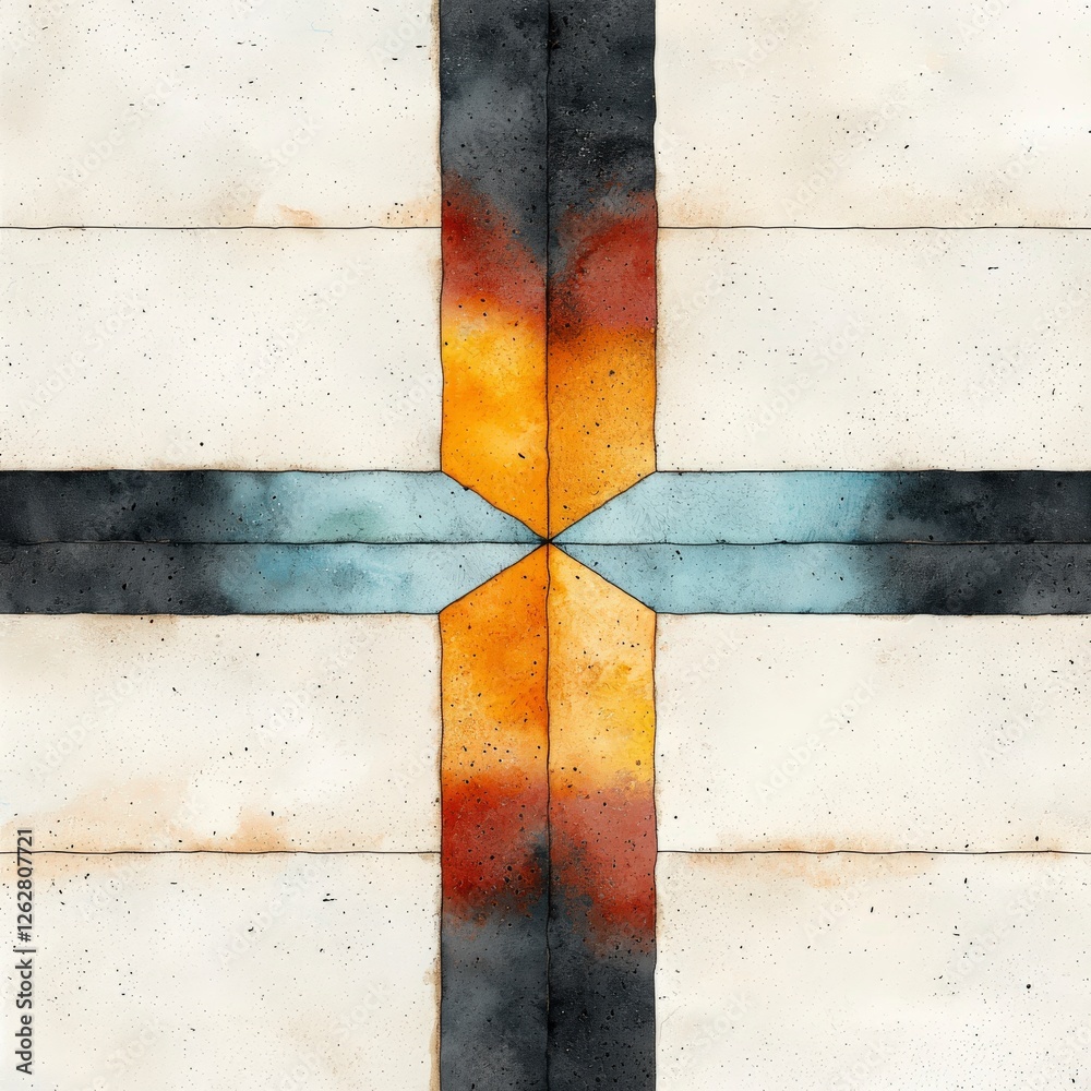 Poster abstract geometric pattern with vivid colors on textured background for modern design or artistic pr