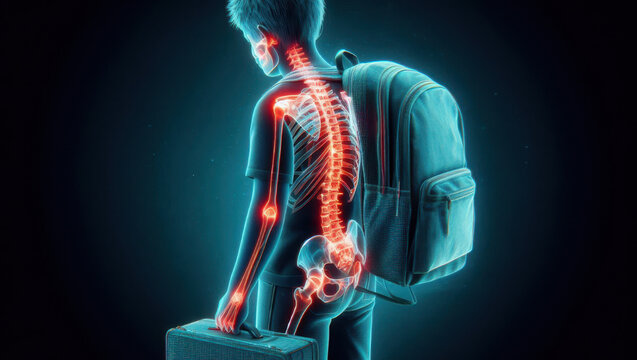 Examining backpack weight and posture effects on children's spine health infographic insights