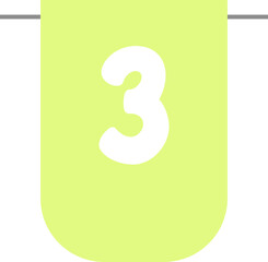 Number 3 bunting flag