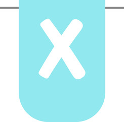 Fototapeta premium Letter X bunting flag