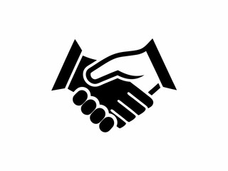 creative business handshake icon and logo vector silhouette