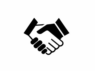creative business handshake icon and logo vector silhouette