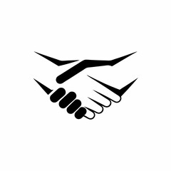 creative business handshake icon and logo vector silhouette