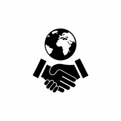creative business handshake icon and logo vector silhouette