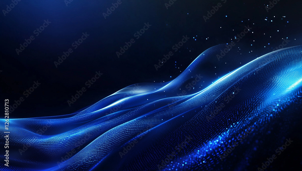 Wall mural blue binary data cyberspace background