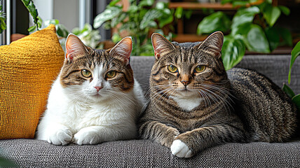 tabby duo: peaceful companion