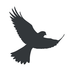 Majestic falcon silhouette vector illustration