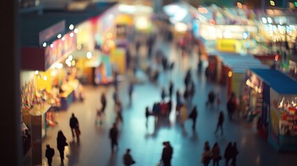 Fototapeta premium blurred night market crowd