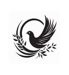 Dove Animal Bird Logo Vector Design Concept Isolated on white background.