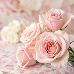 Light pink roses in a gentle hue with a dreamy blur.