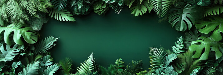 Green foliage background designed for creating promotional flyers and events