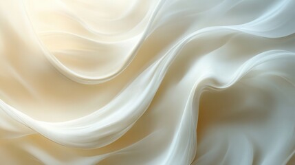 Fototapeta premium Abstract flowing cream colored fabric creates a soft smooth texture