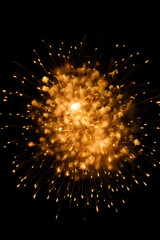 Digital yellow-gold exploding firework illustration abstract graphic poster background